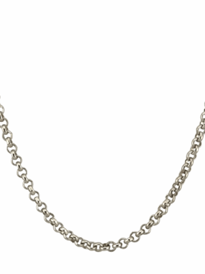 Vintage Sterling Silver Long Cable Chain Necklace