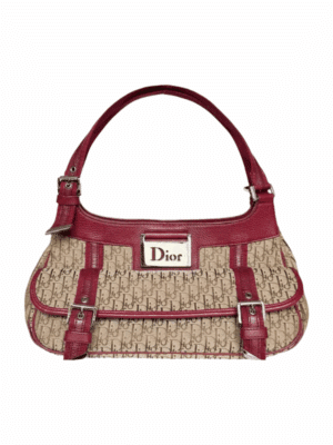 Christian Dior Small Rider Trotter Hobo Bag in Burgundy Leather – 2000s Vintage