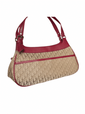 Back View – Dior Small Rider Burgundy Trotter Canvas Hobo Bag