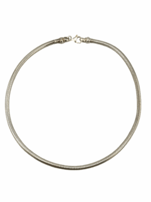 Vintage Sterling Silver Gas Pipe Snake Chain Necklace