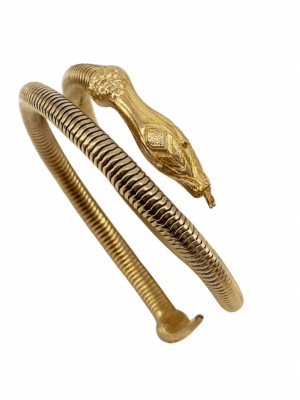 Vintage 1950s Egyptian Revival Gold Snake Bracelet