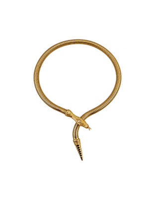 Vintage 1950s Gold Snake Collar Necklace