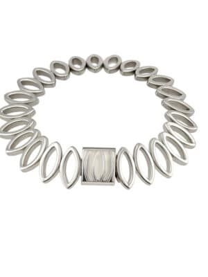 Vintage Silver Modernist Link Bracelet