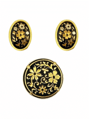 Vintage 1950s Damascene Floral Set