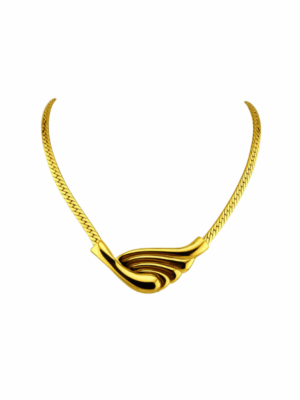 Vintage Napier Gold Statement Collar Necklace, Sculptural Evening Glamour