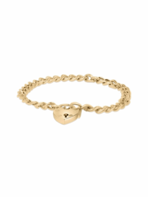 Vintage 9ct Gold Heart Padlock Bracelet