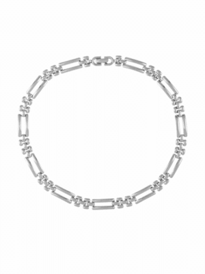 1970s Rare Vintage Monet Silver-Tone Watchband Collar Necklace