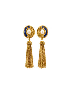 Vintage 1980s Gold Tassel Clip-On Earrings