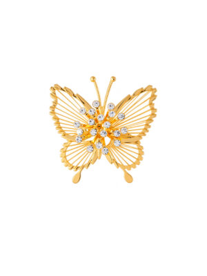 1980s Vintage Monet Gold Butterfly Brooch