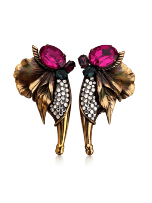 Vintage 1980s Italian Designer Sculptural Statement Clip On Earrings