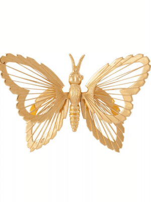 Vintage 1980s Monet Gold Butterfly Brooch