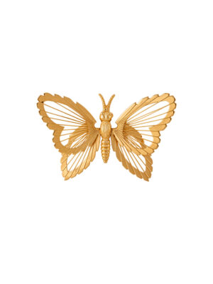 Vintage 1980s Monet Gold Butterfly Brooch