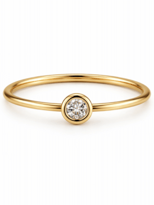18ct Solid Gold Natural Diamond Solitaire Engagement Ring