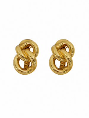 Christian Dior Vintage Gold Chain Link Clip-On Earrings