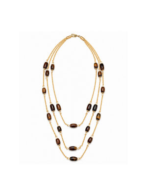 Vintage Monet Tiger's Eye Gold Necklace
