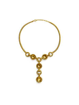 Vintage Grosse 1971 Gold Pendant Necklace back view