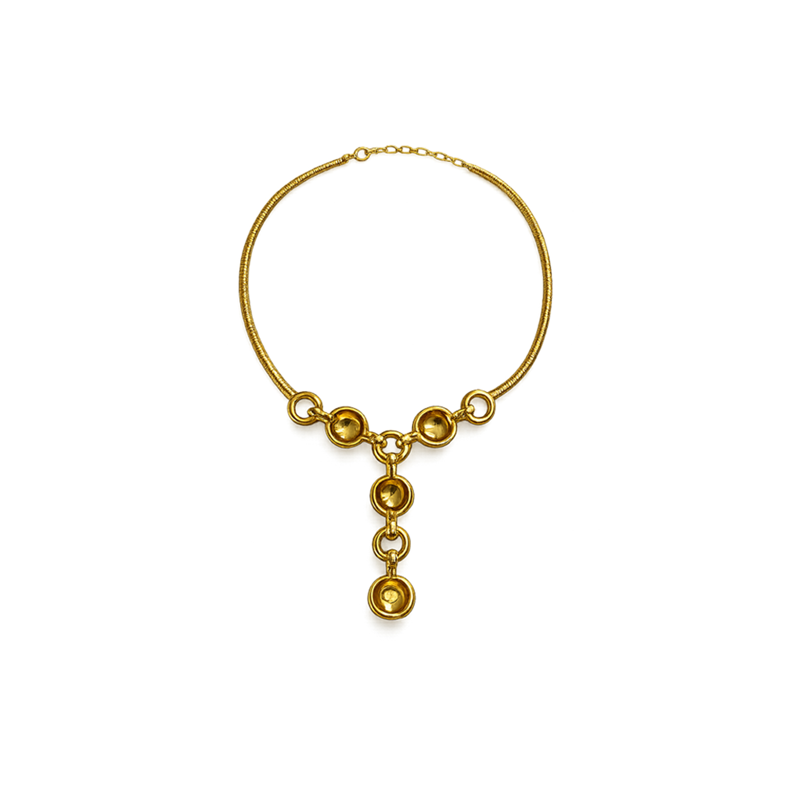 Vintage Grosse 1971 Gold Pendant Necklace Germany back view Vintage Grosse 1971 Gold Pendant Necklace back view