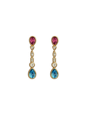 Christian Dior GROSSE 1970s Crystal Drop Clip-On Earrings