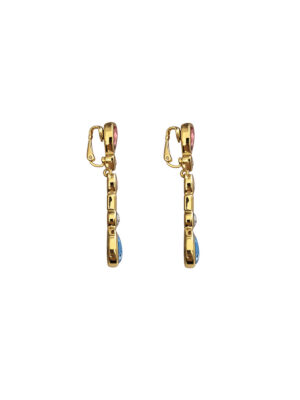 Christian Dior GROSSE 1970s Crystal Drop Clip-On Earrings