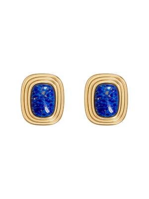 Vintage 1980s Christian Dior Blue Lapis Clip-On Earrings