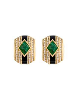 Christian Dior Vintage 1980s Emerald Clip-on Earrings