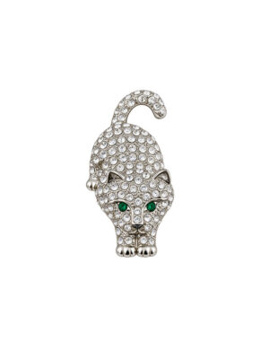 Vintage 1980s Ciro Cat Crystal Brooch