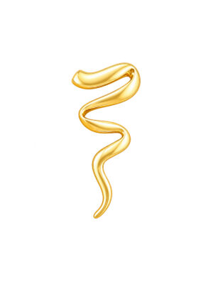 Vintage 1980s Gold Abstract Snake Brooch