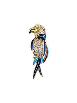 Vintage 1980s Gold Parrot Brooch