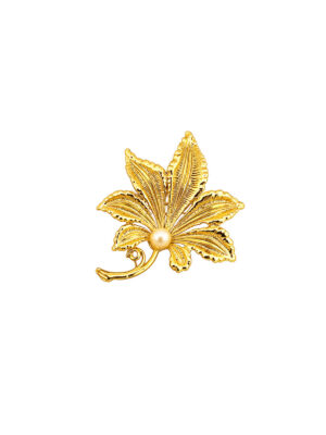 Vintage Sphinx Gold Leaf Brooch 1980s