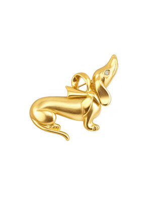 Vintage Gold Dachshund Brooch