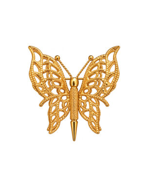 Vintage Monet Gold Filigree Butterfly Brooch