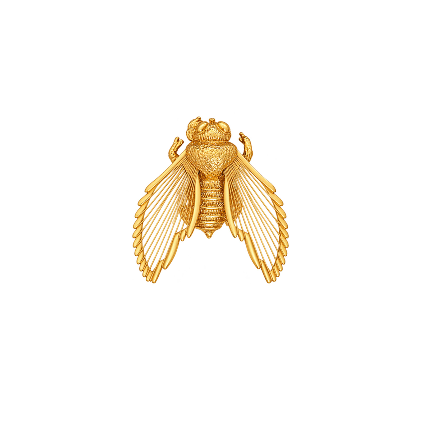 Monet Gold Bee Brooch Front Vintage Monet Gold Bee Brooch 1980s