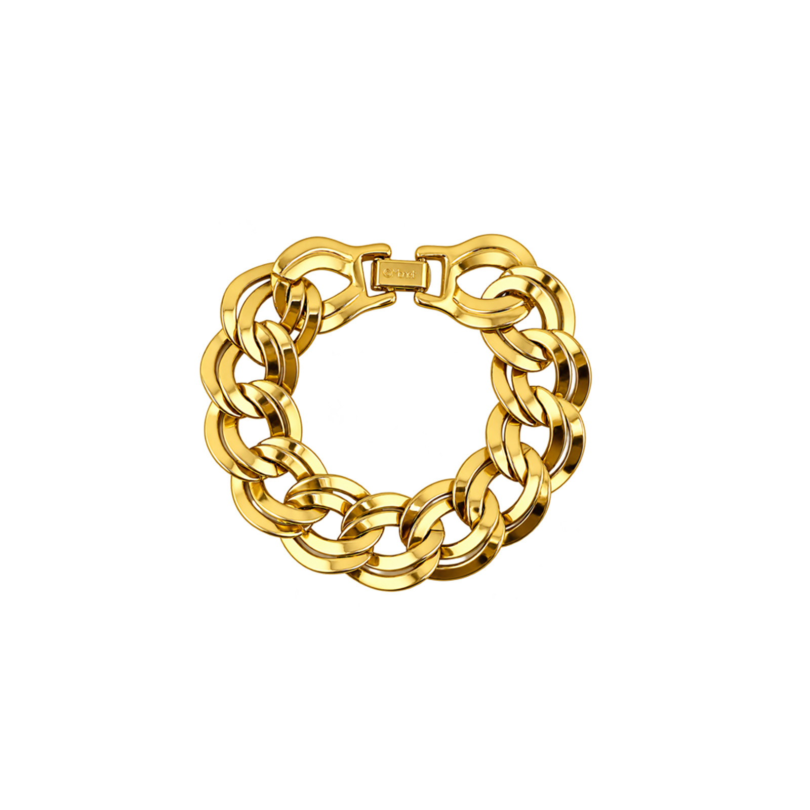 Monet Gold Double Link Chain Bracelet Back