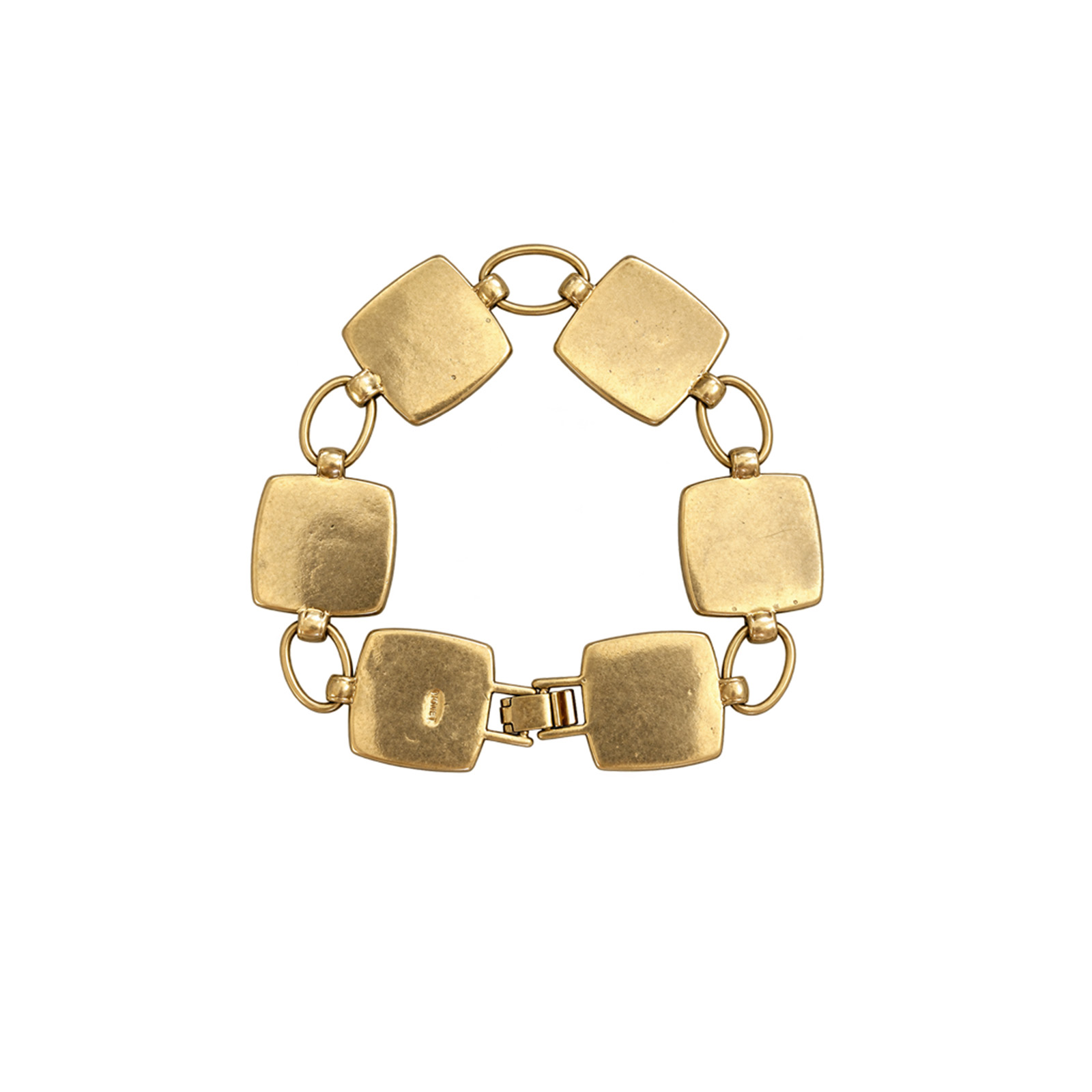 Monet Gold Red Glass Bracelet Back