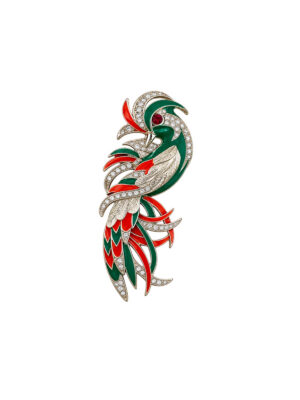Vintage 1980s Phoenix Bird Brooch